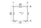 Sodo namelis PAU 3x3m (9m²), 44mm
