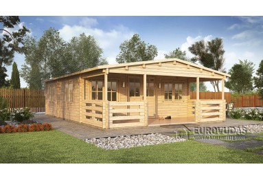 AKCIJA! Medinis vasarnamis Spagna 6x6,5 m + veranda, 44mm