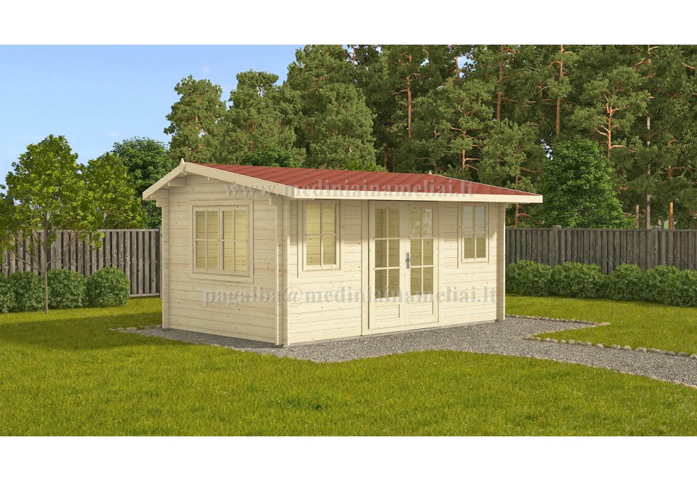*ČERPĖS DOVANŲ!* Sodo namelis NIDA plus 5x3m (15m²), 44mm