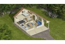 AKCIJA! Medinis vasarnamis AURA 6x8m, 44mm