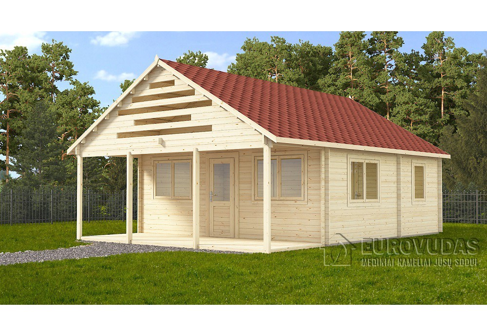 AKCIJA! Medinis vasarnamis AURA 6x8m, 44mm