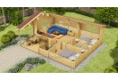 Medinis vasarnamis BORDO 7x6m (42m2), 44mm