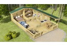 AKCIJA! Medinis vasarnamis Spagna 6x6,5 m + veranda, 44mm