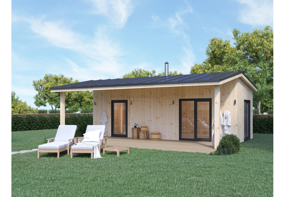 Medinė pirtis 8x3m (24m²)